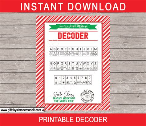 Image result for Santa Decoder Printable