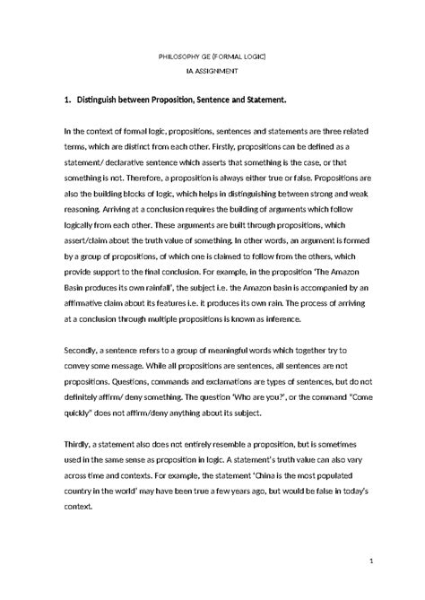 Proposition/Sentence and Statements, Quantity and Quality - PHILOSOPHY ...