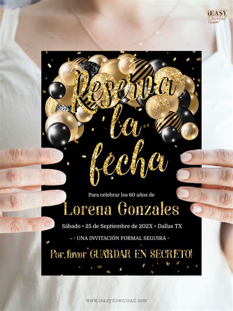 Spanish 60th Birthday Invitations Printable Creanoso Spanish