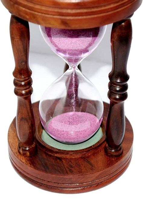 FICUS GIFT 15 Minutes Wood Sand Timer White Sand Glass Timer Clock ...