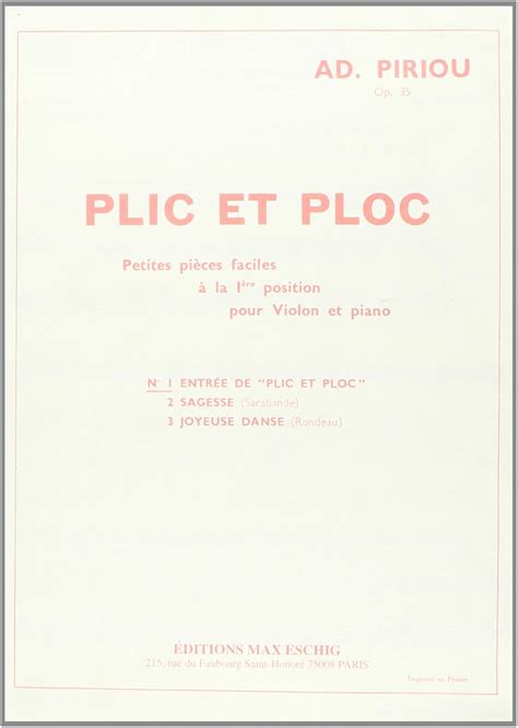 Amazon.in: Buy Plic et ploc n 1 (entrée-pieces faciles 1 pos) violon ...