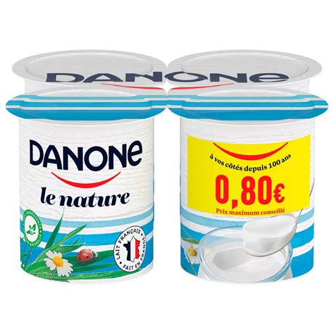 DANONE Yaourt nature 4x125g pas cher - Auchan.fr