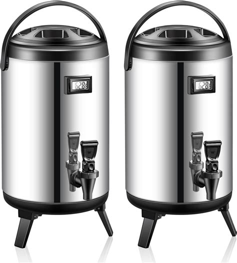 Amazon.com | Yungyan 4 Pcs Stainless Steel Insulated Beverage Dispenser ...