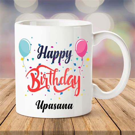 Buy IBGift Happy Birthday Upasana Coffee Name Mug, 350 ml, White Mug ...