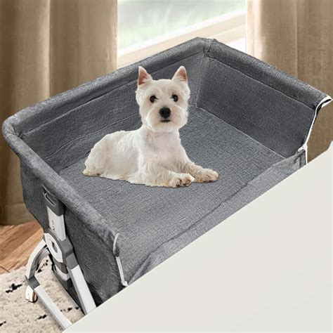 Amazon.com : Bedside Cosleeper Pet Dog Bed, Raised Dogs Bed 27''-32 ...