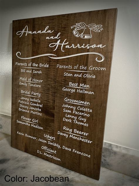 3D Personalized Wedding Party Sign - 18" X 24" Carved Wooden Bridal ...