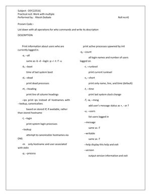 22616 Pract 5 - Practical No. 5: Looping Statements : while loop,For ...