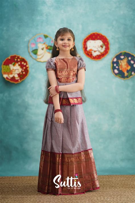 Padmaja Cotton Pavadai Sattai | Kids Cotton Wear Online – Ivalinmabia