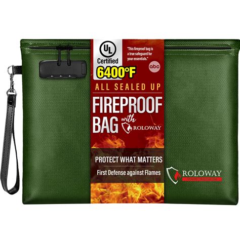 Amazon.com: ROLOWAY Fireproof Document Bag (14.5 x 11.5 inch), 6400 ...