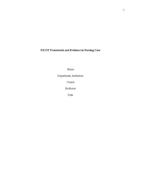 Image result for PICOT Framework Explained