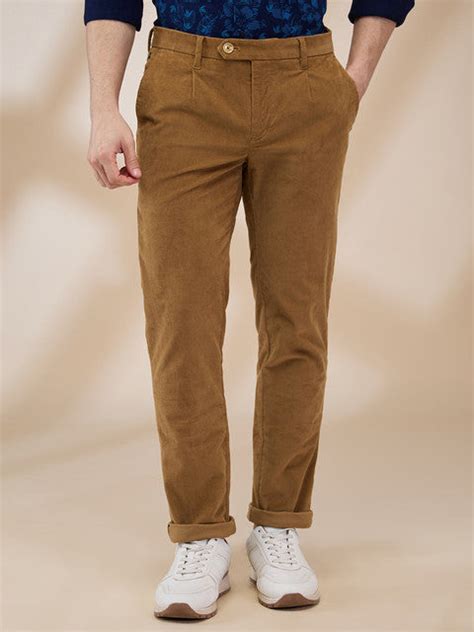 Raymond Men Khaki Solid Slim Fit Cotton Blend Trouser – MyRaymond