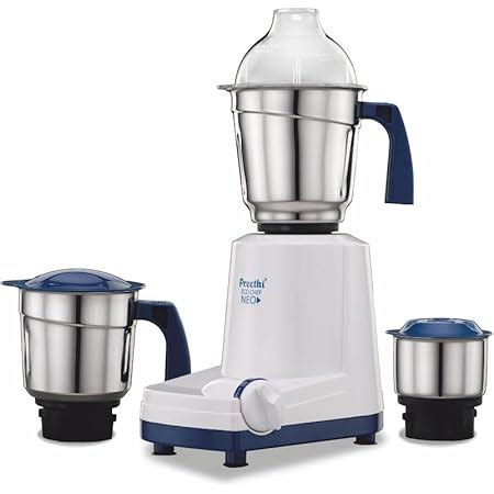 Buy Preethi Chef Pro Mixer Grinder, 750 watt, 3 Jars, White Online at ...