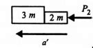 Two blocks of masses 3 m and 2 m are in contact on a smooth table. A ...