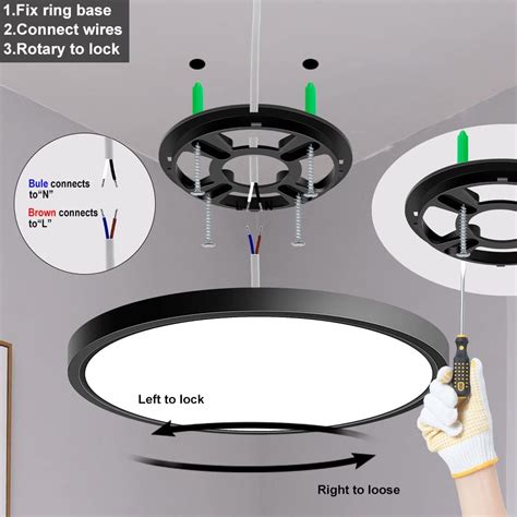Buy WOSGOGTKY 9 Inch 18W Daylight Black Flush Mount Ceiling Light LED ...
