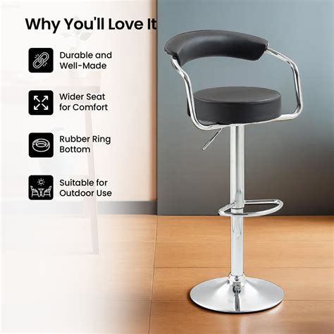 SAVYA HOME Bar Stool | Revolving Stool for Kitchen | Height Adjustable ...