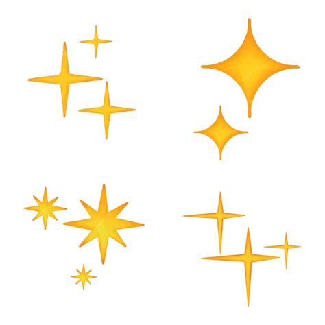 Premium Vector | Set of watercolor twinkling stars in yellow orange ...