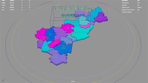 Queretaro Mexico map region geography political geographic 3D model ...
