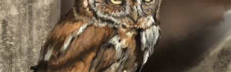 Download wallpaper tree, owl, bird, art, section painting in resolution ...