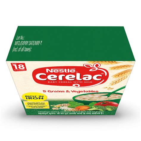 Nestle Cerelac Baby Cereal with Milk Wheat 5 Grains & Vegetables (18 to ...