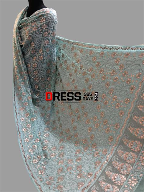 Sea Green Gota Patti Chikankari Dupatta – Dress365days