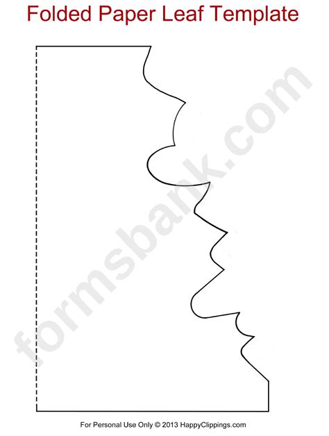 Folded Paper Leaf Template printable pdf download