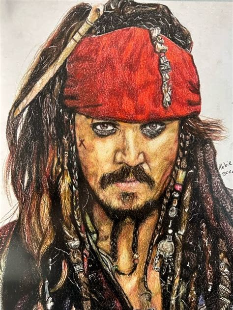 Johnny Depp -"jack Sparrow" - Pirates of the Caribbean - Coloured ...