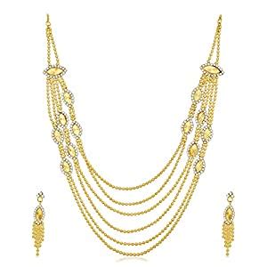 Buy Sukkhi Elegant 24 Carat Gold Plated Austrian Diamond Multi-String ...