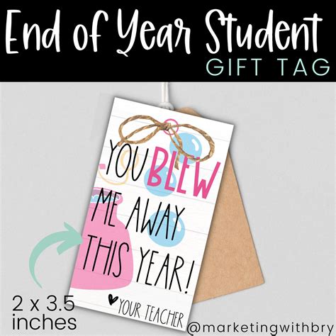 STUDENT GIFT TAGS You Blew Me Away This Year End of Year - Etsy