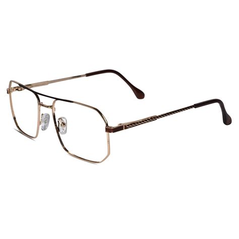 Find Men's Brown Gold Computer Zero Power Glasses for Screen Comfort ...