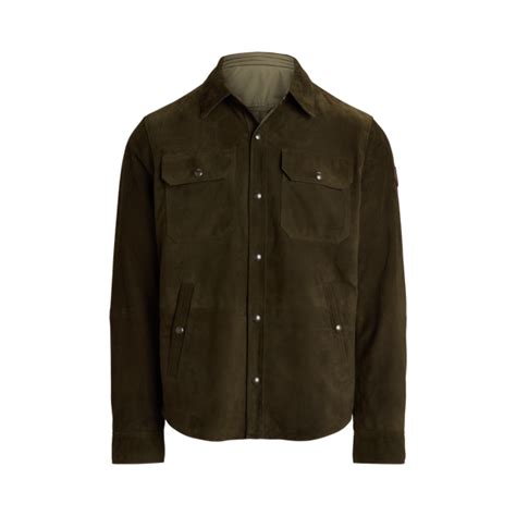 Reversible Suede-Taffeta Shirt Jacket for Men | Ralph Lauren® IN