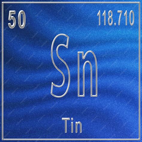 Premium Photo | Tin chemical element, sign with atomic number and atomic weight, periodic table ...