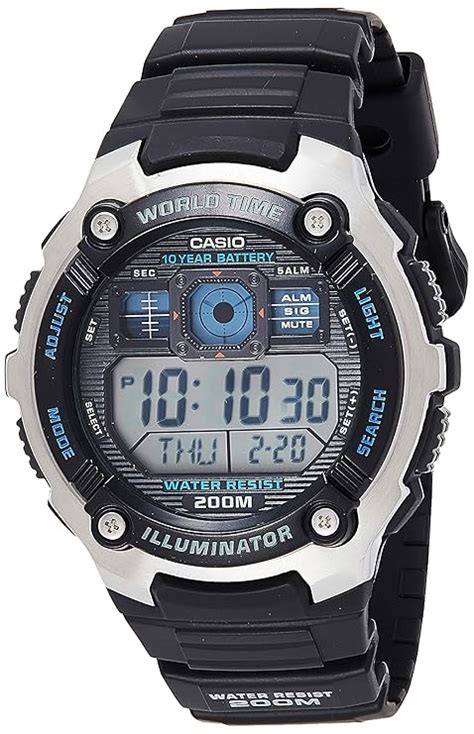 Buy Casio Youth World Timer Digital Black Dial Men's Watch - AE-2000W ...