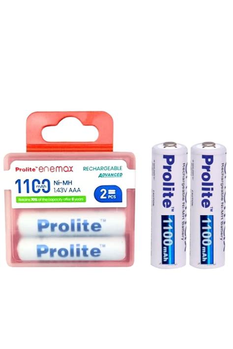 Prolite EneMAX Ni‐Mh AAA Rechargeable Battery 1100mAh | Pack of 2 | Low ...
