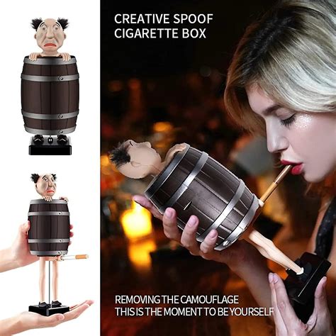 Cigarette Dispenser Funny Cigarette Dispenser Pop Up Wooden Barrel ...