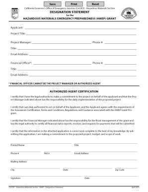 Fillable Online Designation Statement for the Hazardous Materials ...