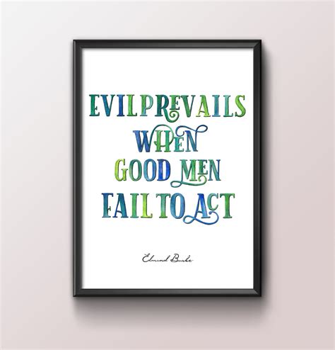 Evil Prevails When Good Men Fail To Act Art Print Bedroom & | Etsy