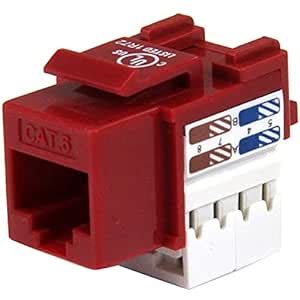 StarTech.com C6KEY110RD 110 Punch Type Category 6 Keystone Jack - Red ...