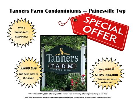 Special Offer - Tanners Farm - ProBuilt Homes, Inc.