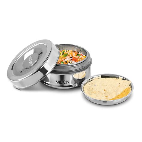 Buy MILTON Steel Snack Stainless Steel Small Tiffin, 480 ml, Steel ...