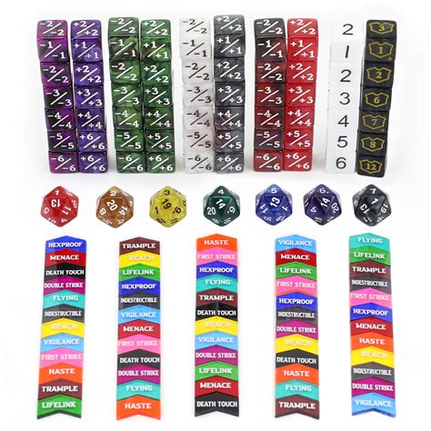 130PCS MTG Keyword Counters Tokens & MTG Life Counter Dice Set for ...