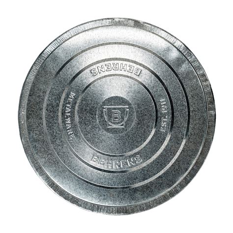 38113 Trash Can Lid, Galvanized Steel, Silver,