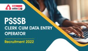 PSSSB Clerk cum Data Entry Operator Recruitment 2022