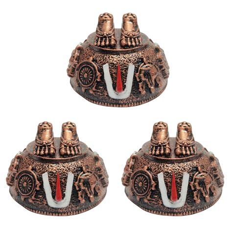 ARNAVIRA Copper Antique Finish Lord Balaji Charan Paduka (Copper Set o ...