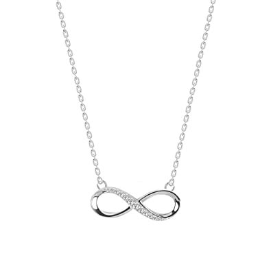 Buy CLARA 925 Sterling Silver Infinity Pendant Chain Necklace | Rhodium ...