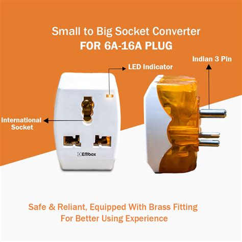 mbox 6A to 16A Converter Plug for Geysers AC Refrigerator Microwave He