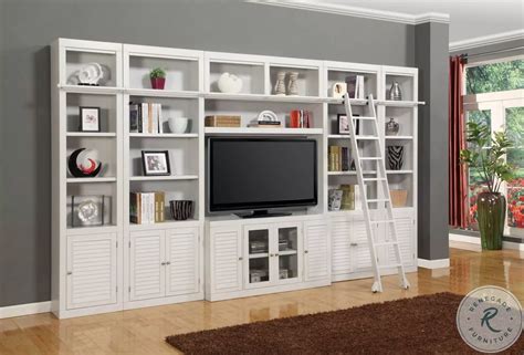 Boca Cottage White 7 Piece Entertainment Wall From Parker House ...