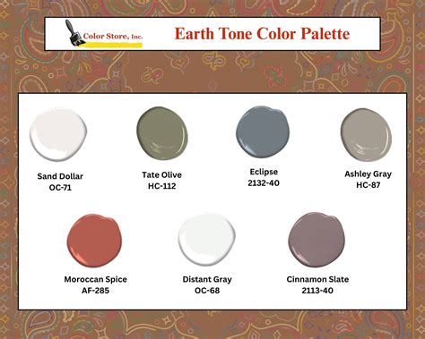 Earth Tone Color Palette with Benjamin Moore Paint | Color Store