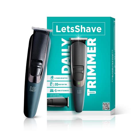 LetsShave Trimmer Men|90 Min Runtime Rechargeable|Battery Powered Beard ...