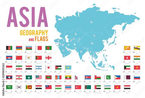 Asia Countries and Flags 的图像结果