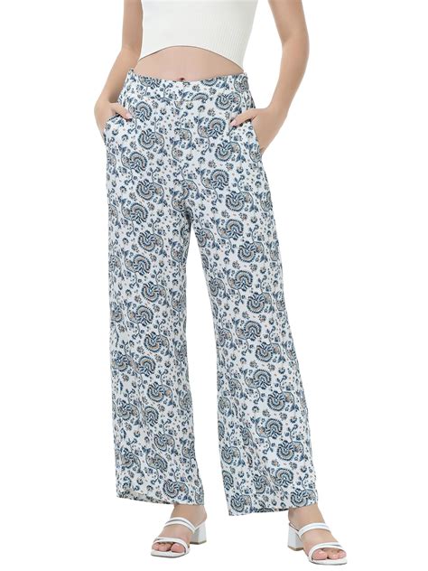 MCEDAR Women's Wide Leg Palazzo Lounge Soft Pajama Pants Floral Print ...